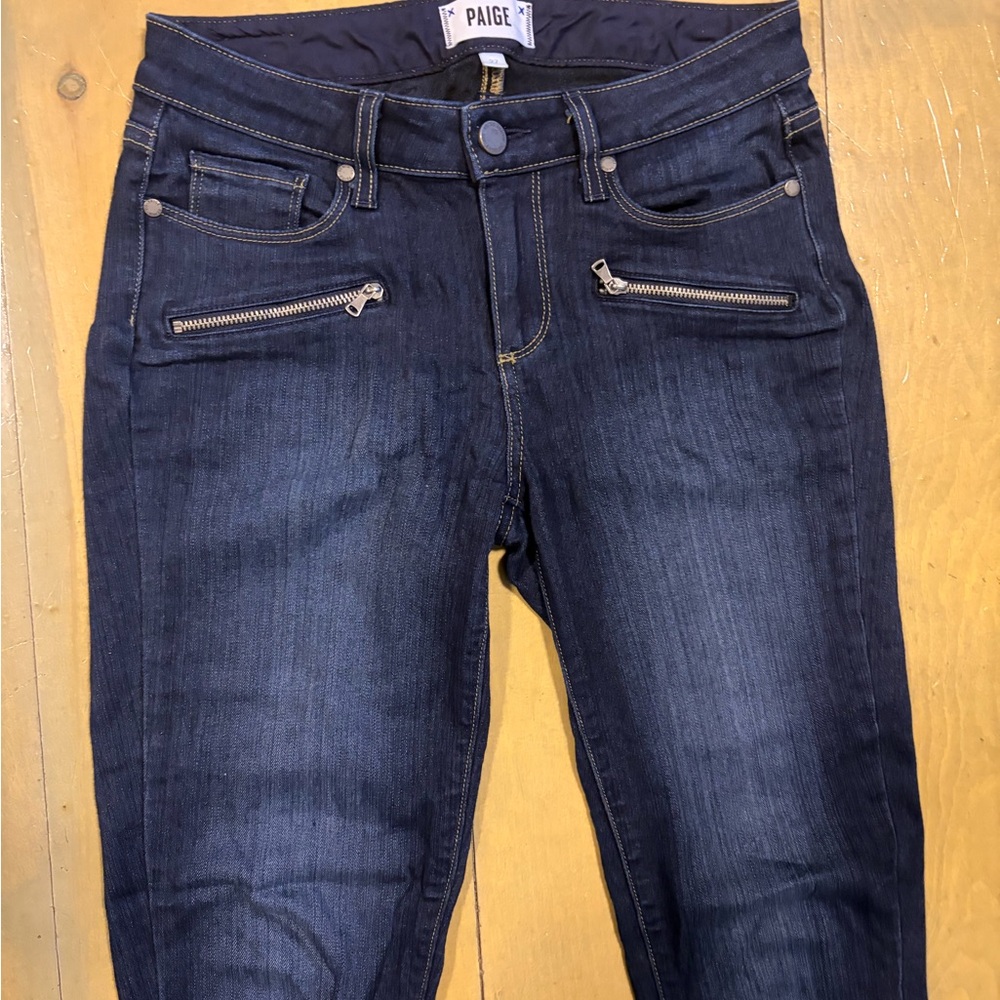 PAIGE Women's Indigo High Rise | Jane Zip Crop.  Size 27